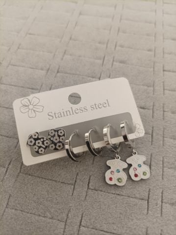 Çelik 6 lı Set Küpe