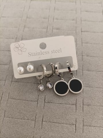 Çelik 6 lı Set Küpe
