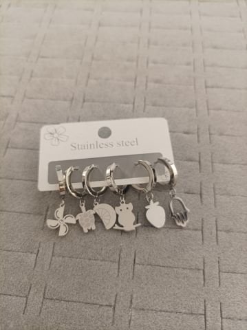 Çelik 6 lı Set Küpe