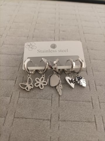 Çelik 6 lı Set Küpe