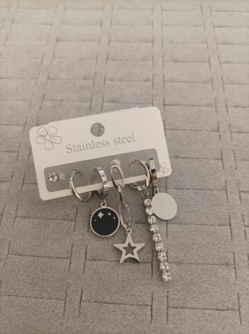 Çelik 6 lı Set Küpe