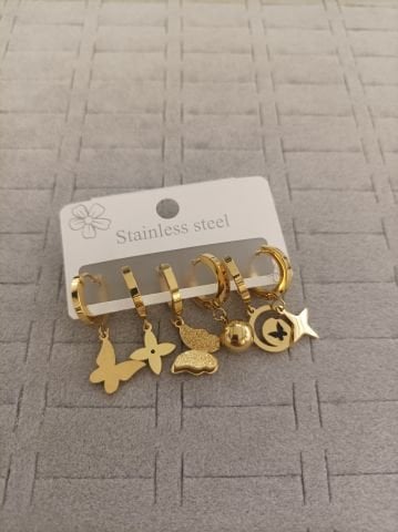 Çelik 6 lı Set Küpe