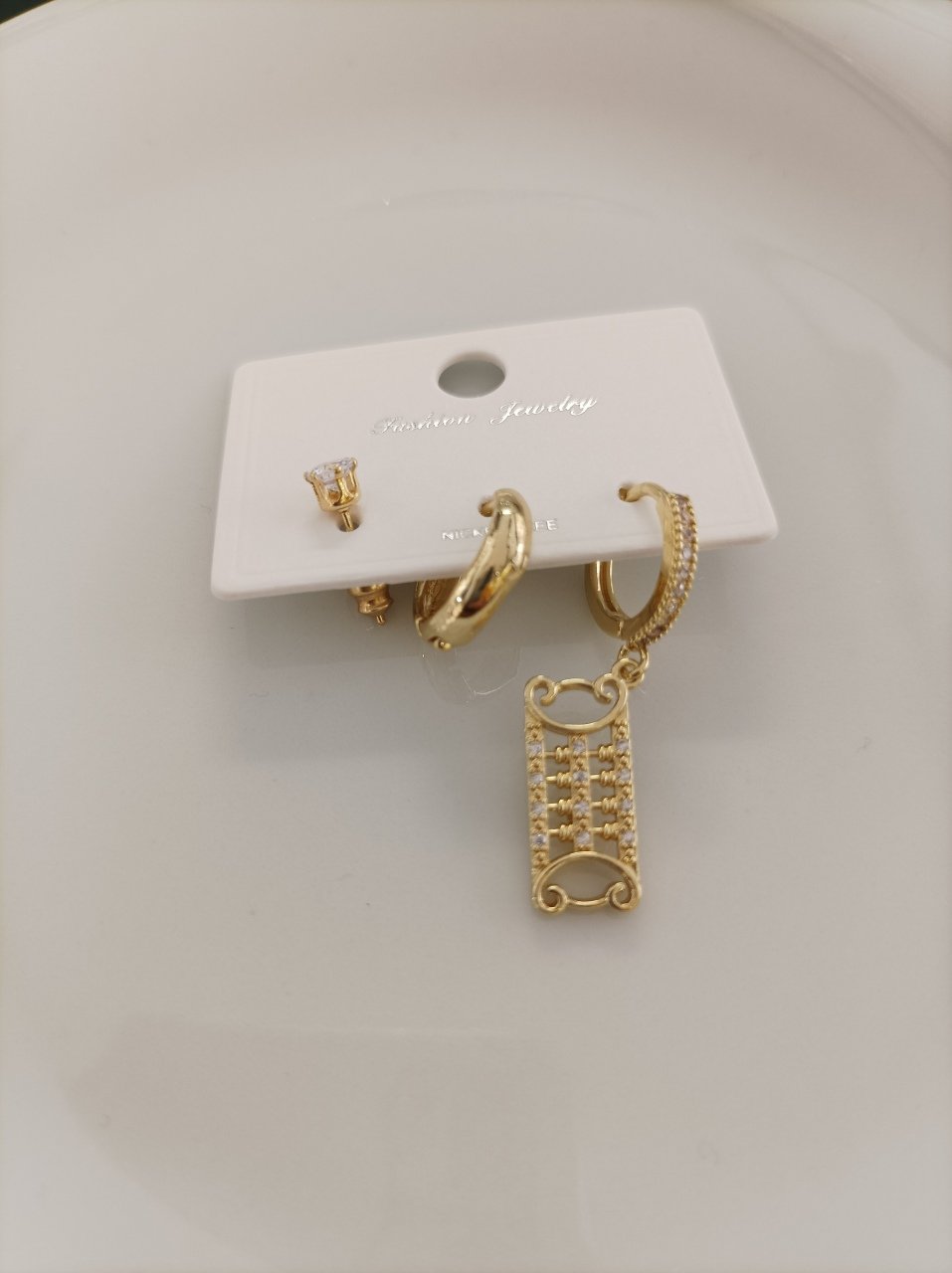 Zirkon 3 lü Küpe