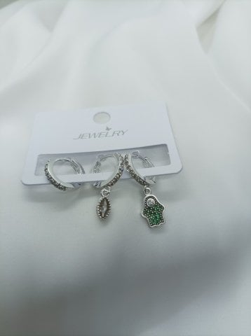 Zirkon 3 lü Küpe