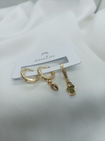 Zirkon 3 lü Küpe