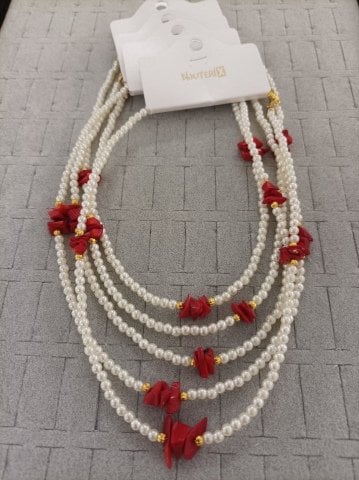 Doğaltaşlı İnci Kolye