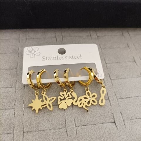 Çelik 6 lı Set Küpe
